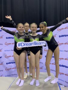 4 Members Of Kingston Trampoline Academy on the podium at English Championships qualifying round 2