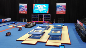 British championships competition arena for trampoline